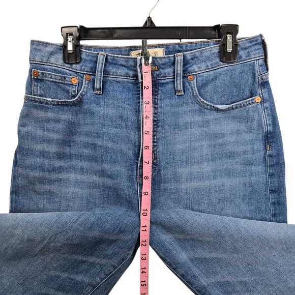 Madewell Curvy Slim Wide-Leg Cropped Blue Jeans 29 Tall - Picture 13 of 15